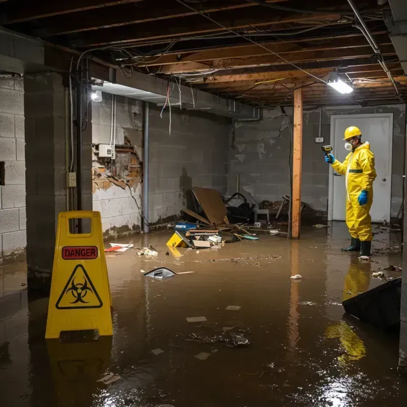 Flooded Basement Electrical Hazard in De Lisle, MS Property